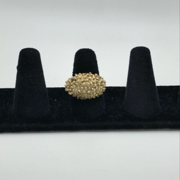 Vintage gold brutalist dome statement ring - Picture 1 of 3